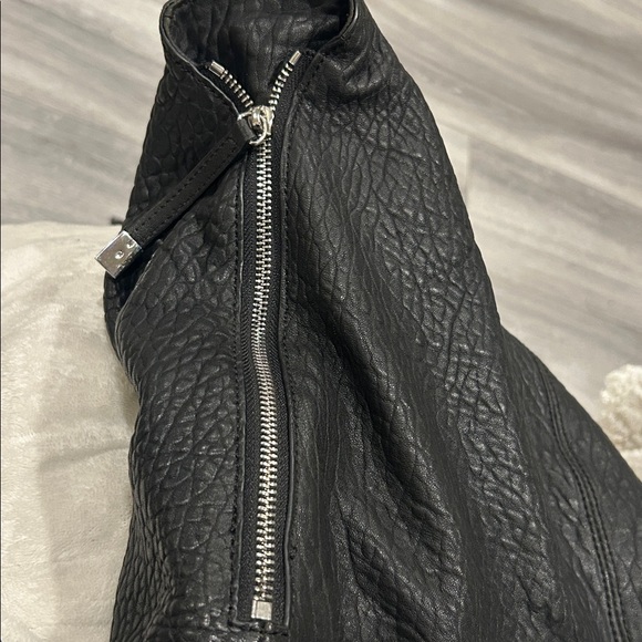 Vince Camuto Black Riley Leather Textured Tote with Silver Purse - Picture 11 of 11